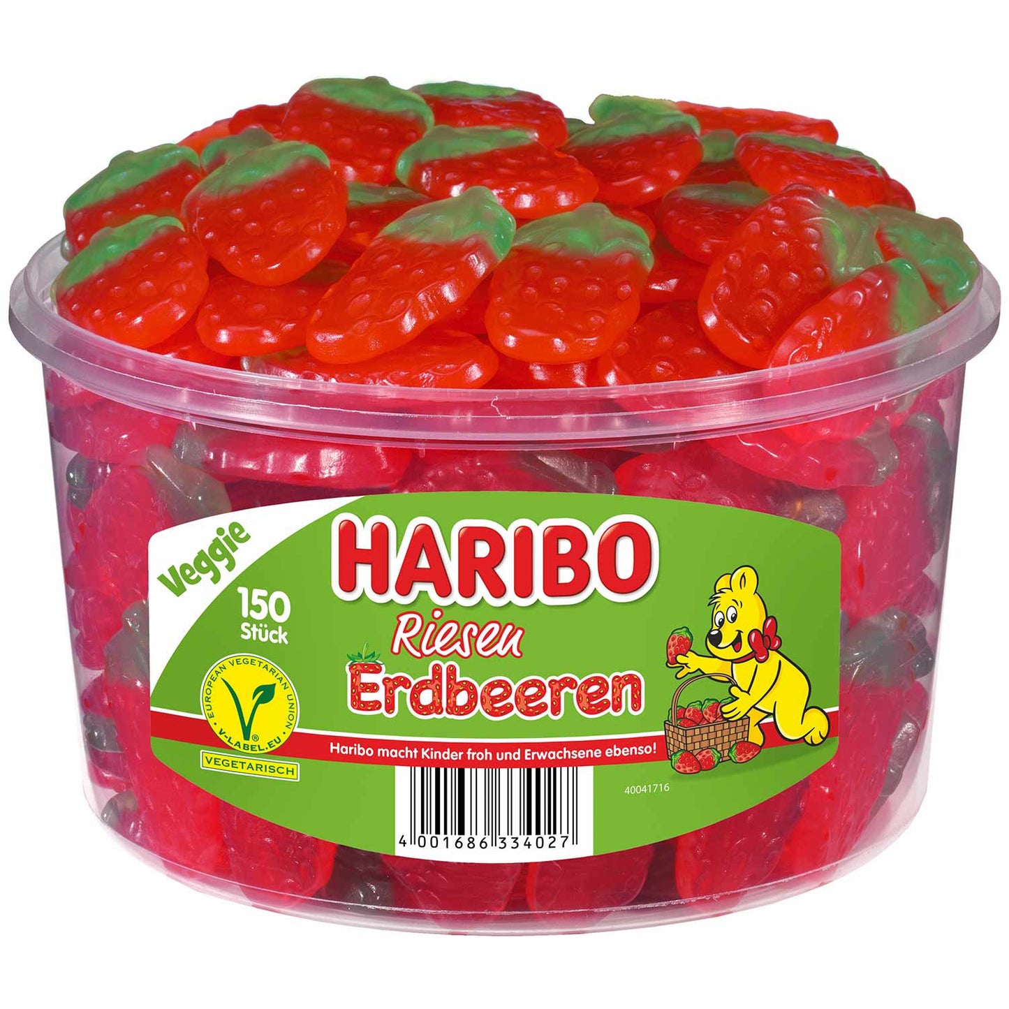 Haribo Riesen Erdbeeren veggie 150er - Erdbeer- Geschmack 1350g