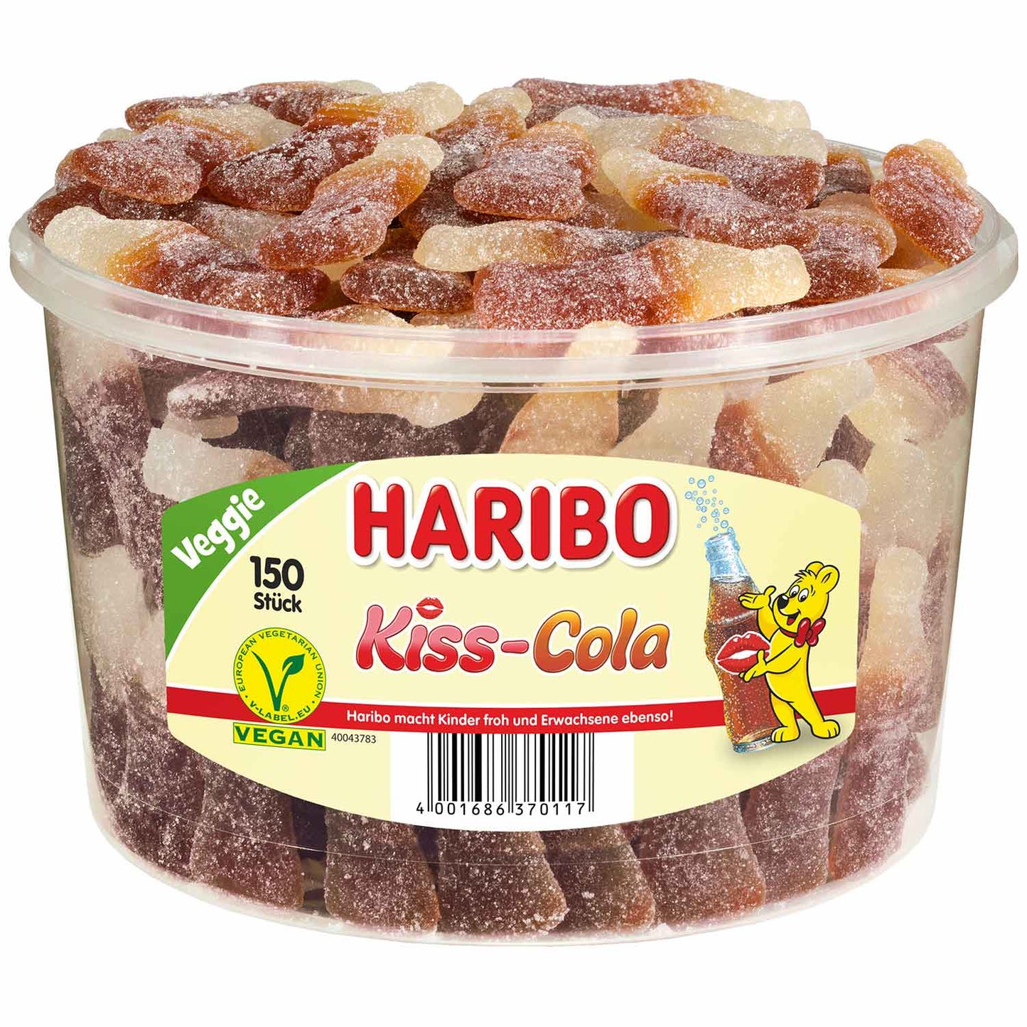 Haribo Kiss-Cola veggie 150er -Fruchtgummi-mit Cola Geschmack 1350g