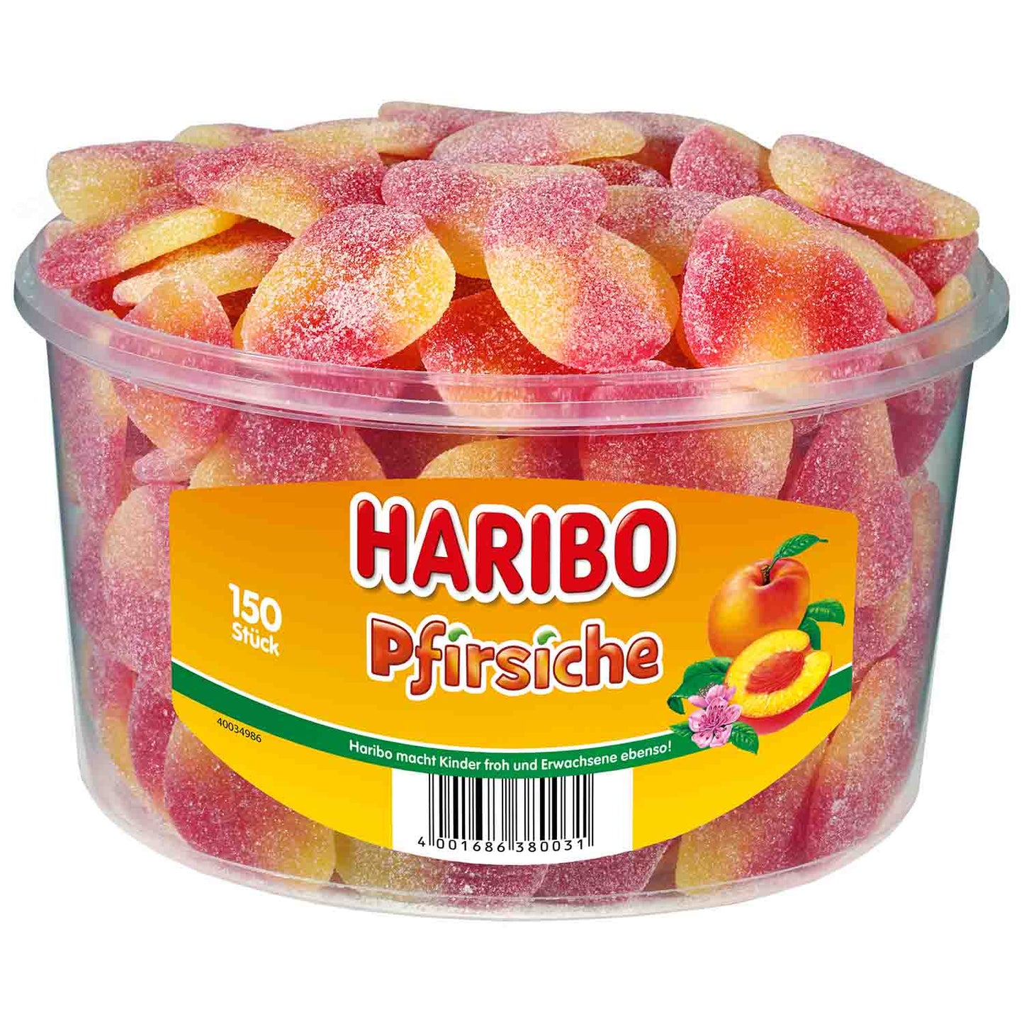 Haribo Pfirsiche 150er -Fruchtgummi-Stücke mit Pfirsichgeschmack1350g
